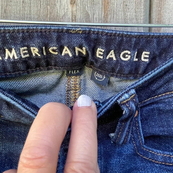 American Eagle Men's Flex Slim Straight Leg Dark Wash Mid Rise Jeans 26X28 NWOT - Picture 5 of 11